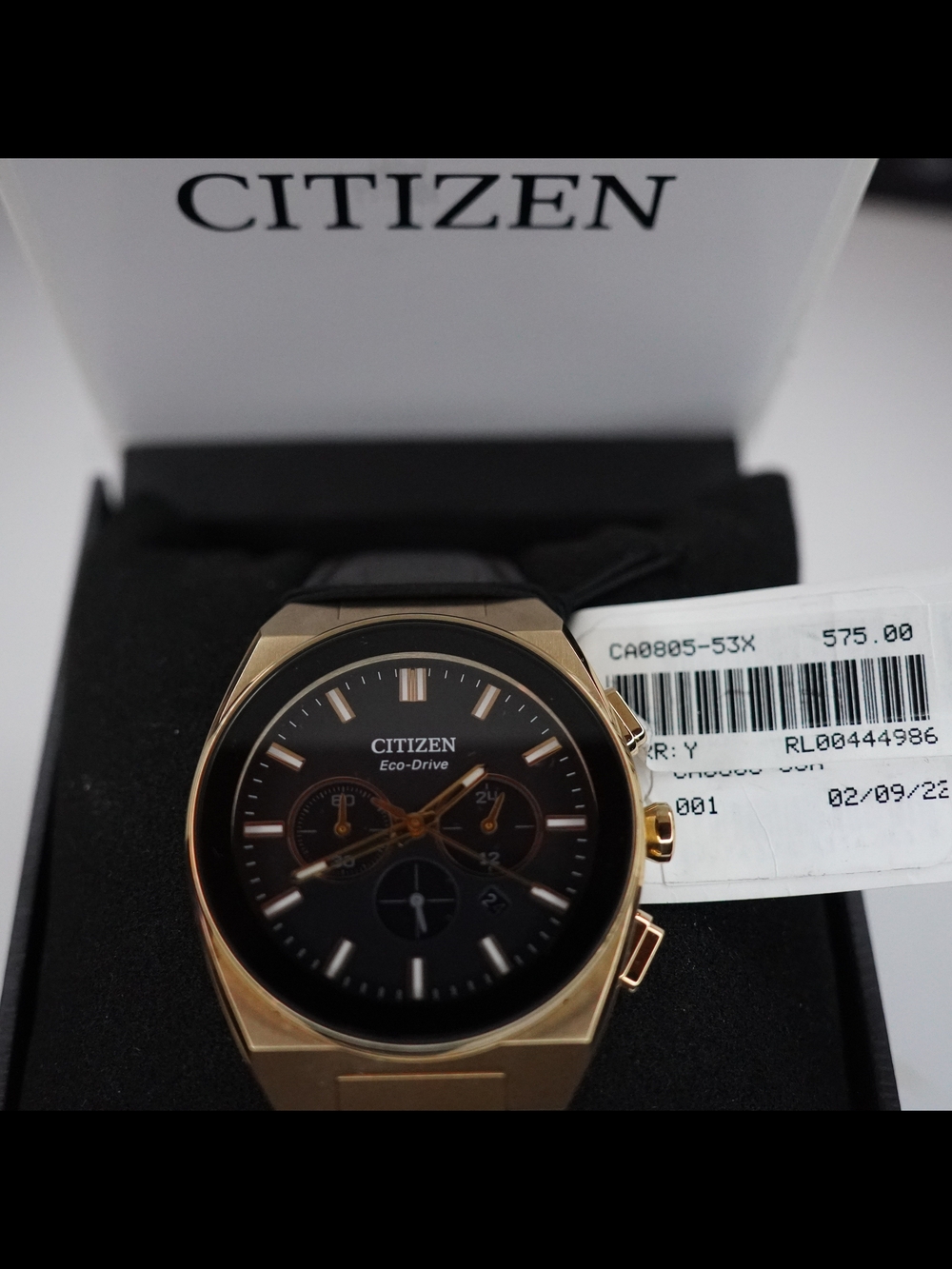 Citizen Eco-Drive Axiom SC CA4583-01E Rose Gold Chronograph Sapphire Watch